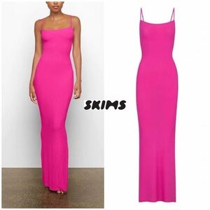 NWT - Rare Skims Soft Lounge Slip Dress in the color Hot Pink (2X)